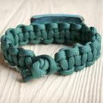 Paracord Bracelet With Wave Polymer Clay Button.....