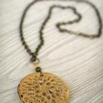Dahlia Polymer Clay Pendant Necklace
