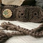 Crochet Granny Square Headband Wrap With Handmade..
