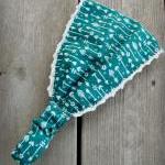 Wide Arrow Print Fabric Headband With Crochet..