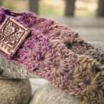 Crochet Hand Dyed Yarn Headband Wrap With Polymer..